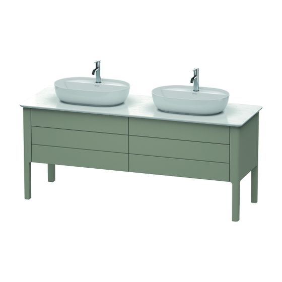 Duravit Luv Konsolenwaschtischunterbau bodenstehend 570x1733x743mm ohne KSP 2 Auszüge, Steingrau SDM, Grifflos, 2 SK