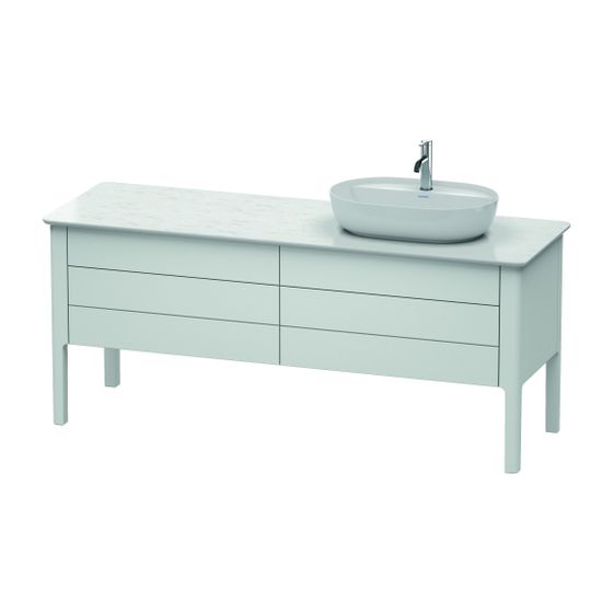 Duravit Luv Konsolenwaschtischunterbau bodenstehend 570x1733x743mm R ohne KSP 2 Auszüge, Weiß Seidenmatt Grifflos 2 SK