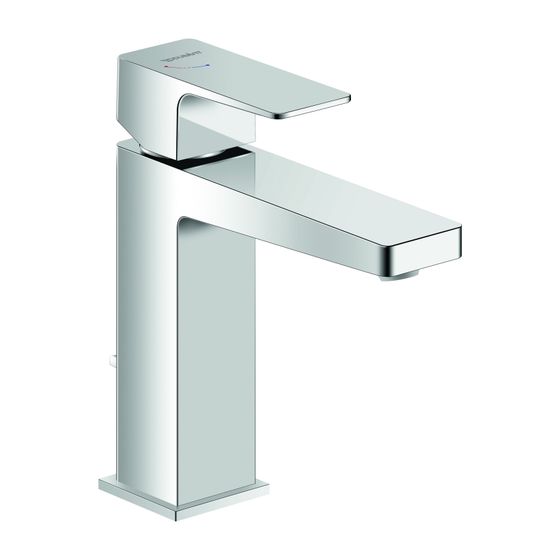 Duravit Manhattan Einhebel-Waschtischmischer M FreshStart Chrom, 4,5l/min, mit Garnitur Hebelgriff, Ausladung 129mm, Höhe 170mm