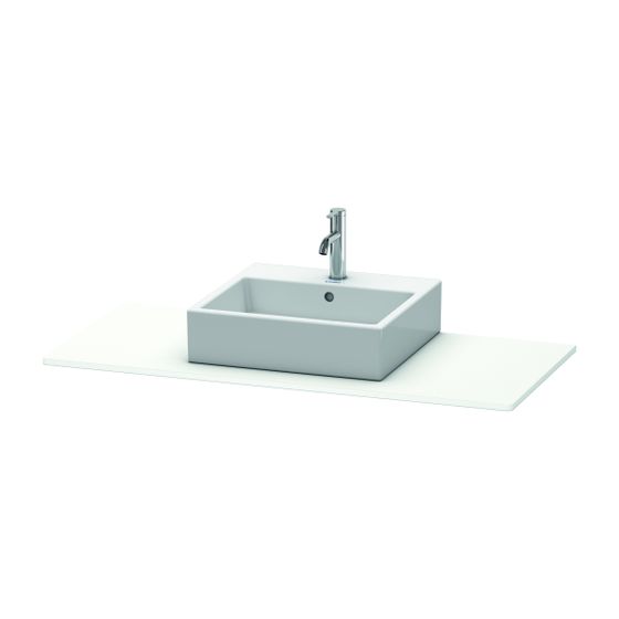 Duravit XSquare Konsole 550x1200x16mm, Mattweiß, ohne Konsolenträger, 1 Ausschnitt/Waschplatz