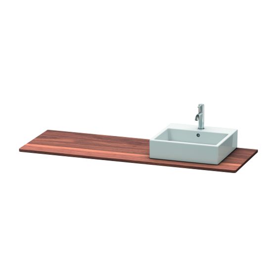 Duravit XSquare Massivholzkonsole 550x1600x20mm, 1 Ausschnitt/Waschplatz, Amerikanischer Nussbaum Matt, ohne Konsolenträger