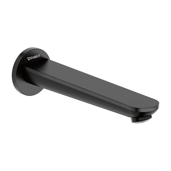 Duravit Wave Wanneneinlauf Wandmontage, Mattschwarz, Rosette rund, Ausladung 202mm,25 l/min