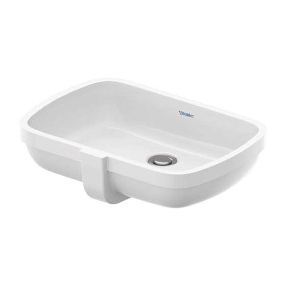 Duravit Qatego Einbauwaschtisch 320x480x150mm, Weiß Hochglanz, ohne HLB, mit Überlauf Geschliffen, Einbau von unten