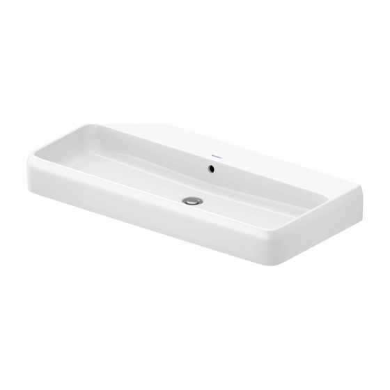 Duravit Qatego Waschtisch 470x1000x150mm wandh. Weiß Hochglanz, Rechteckig, HYG, 1 Waschplatz mittig, mit Überlauf