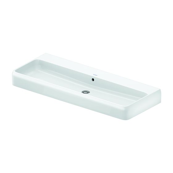 Duravit Qatego Waschtisch 470x1200x150mm wandhäng., Weiß Hochglanz, Rechteckig, DuraCeram, 1 Waschplatz mittig, mit ÜL