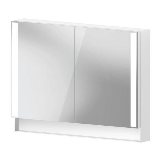 Duravit Qatego Spiegelschrank Wandmontage 155x1000x750mm, Weiß, 2 Türen L/R, 2 Glasfachböden, 25W, Steckd. J o.In-Bel
