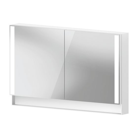 Duravit Qatego Spiegelschrank Wandmontage 155x1200x750mm, Weiß, 2 Türen L/R, 2 Glasfachböden, 26W, Steckd. J m.In-Bel