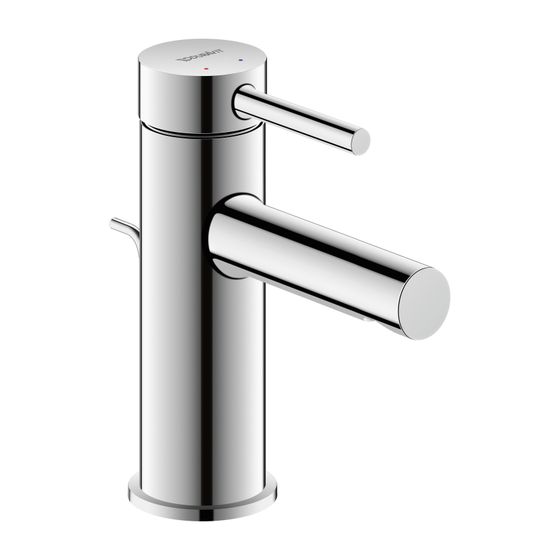 Duravit Circle Einhebel-Waschtischmischer S MinusFlow, MinusFlow, Chrom 3l/min, mit Garnitur, Hebelgriff, 100mm, Höhe 152mm