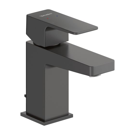 Duravit Manhattan Einhebel-Waschtischmischer S, Mattschwarz, 4,5l/min, mit Garnitur, Hebelgriff, Ausladung 95mm, Höhe 138mm