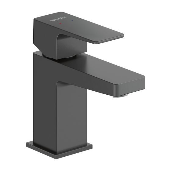 Duravit Manhattan Einhebel-Waschtischmischer S, Mattschwarz, 4,5l/min, Hebelgriff, Ausladung 95mm, Höhe 138mm