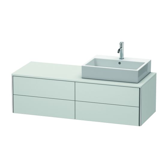 Duravit XSquare Konsolenwaschtischunterbau wandhäng. 548x1400x400mm R, Weiß Seidenmatt, ohne KSP, Grifflos, 4 SK