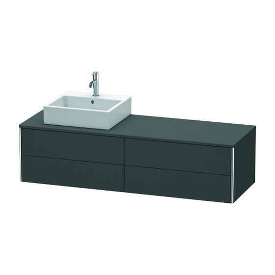 Duravit XSquare Konsolenwaschtischunterbau wandhäng. 548x1600x400mm L, Graphit Matt ohne KSP Grifflos, 4 SK