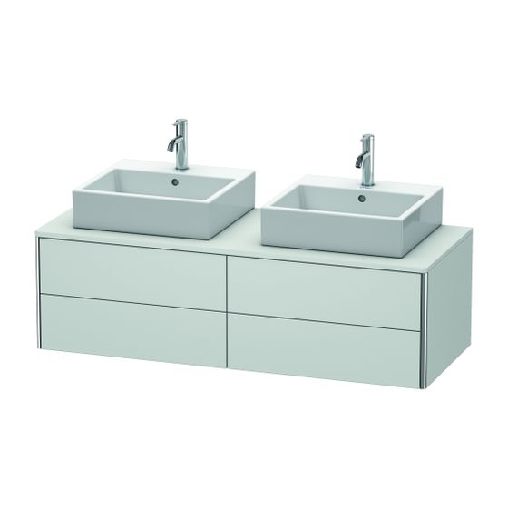 Duravit XSquare Konsolenwaschtischunterbau wandhäng. 548x1400x400mm B, Weiß Seidenmatt, ohne KSP, Grifflos, 4 SK