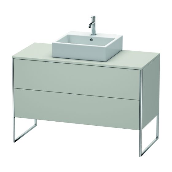 Duravit XSquare Konsolenwaschtischunterbau bodenstehend 548x1200x778mm ohne KSP Betongrau Matt, Grifflos, 2 Auszüge