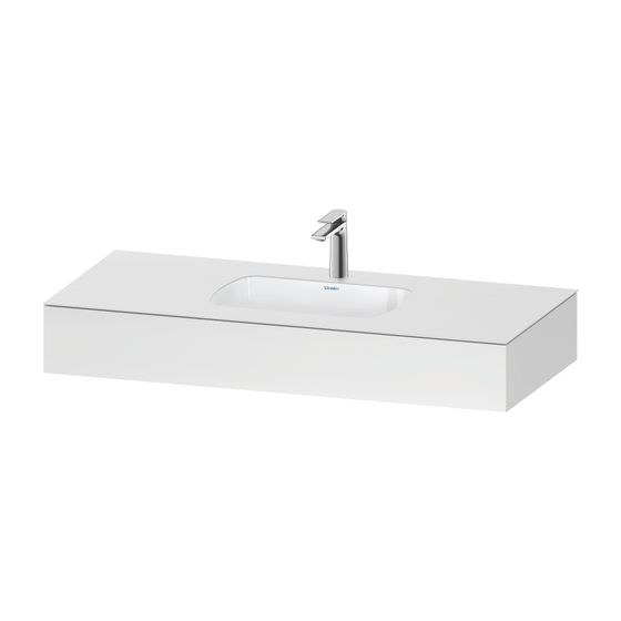 Duravit Qatego Einbauwaschtisch mit Konsole 550x1200x170mm, Mattweiß, mit Überlauf, ohne Armatur oder HLB