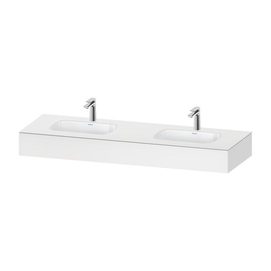 Duravit Qatego Einbauwaschtisch mit Konsole 550x1600x170mm, Mattweiß, mit Überlauf, ohne Armatur oder HLB, WP 2