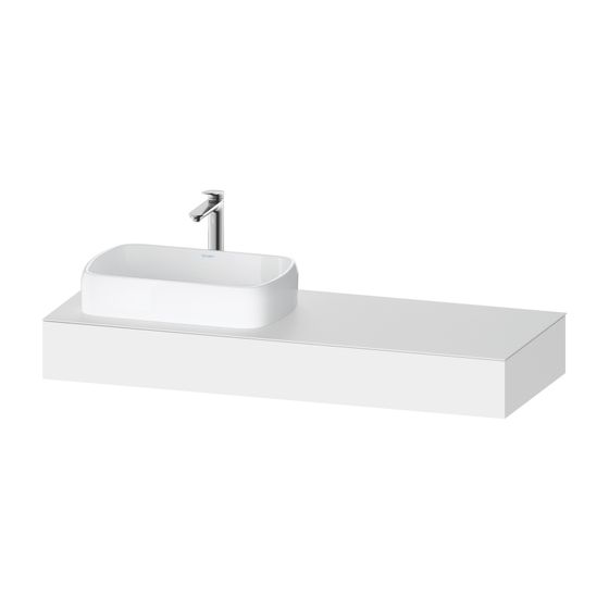 Duravit Qatego Konsole 550x1400x170mm, 1 Ausschnitt/Waschplatz, Mattweiß, ohne Konsolenträger, L
