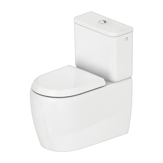 Duravit Qatego Stand WC für Kombination 660x390x400mm, Weiß Hochglanz, 4,5/3l, Tiefspüler, rimless, Vario, Verdrängung