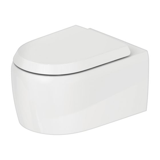 Duravit Qatego Wand-WC 570x385x360mm, Weiß Hochglanz, 4,5l, Tiefspüler, rimless, waagerecht