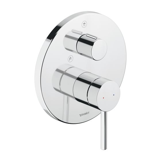 Duravit Circle Einhebel-Brausemischer Unterputz, Anzahl Verbraucher 2, Chrom, Hand-/Kopfbrause, 22,5l/min, Rosette rund