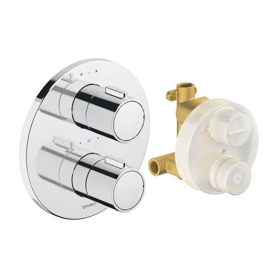 Duravit Thermostatarmaturen Thermostat Unterputz Set, 2 Verbraucher, Chrom, 24l/min, Rosette rund, 170x170mm