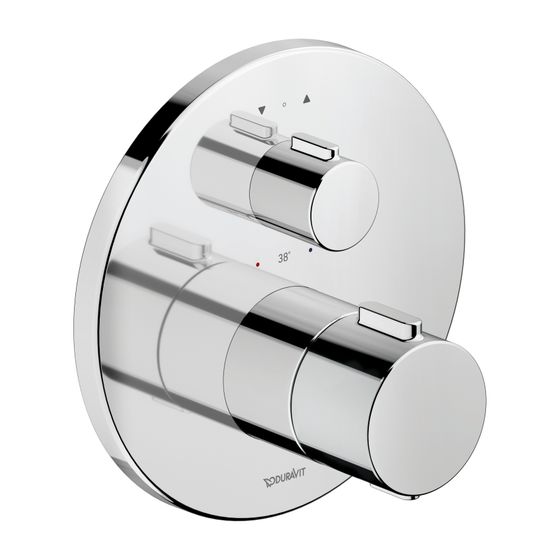 Duravit Thermostatarmaturen Thermostat Unterputz, 2 Verbraucher, Chrom, 20, 5l/min, Rosette rund, Rosette 170mm