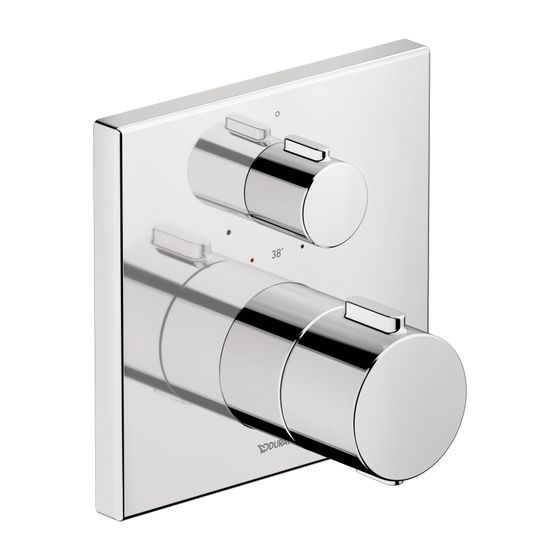 Duravit Thermostatarmaturen Thermostat Unterputz, 1 Verbraucher, Chrom 20, 5l/min, Rosette eckig, 150x150mm