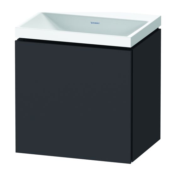 Duravit L-Cube Waschtisch-Set C-shaped wh Dekor 350x450x480mm, 1 Tür L, Graphit SM, Grifflos, mit Möbel-WT 26504532D0