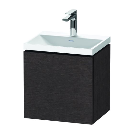 Duravit L-Cube Waschtisch-Set C-shaped wh Echtholzfurnier 350x450x480mm 1 Tür R Eiche dunkel geb. Matt Grifflos, MWT 26504532D5