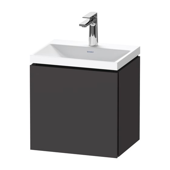 Duravit L-Cube Waschtisch-Set C-shaped wh Echtholzfurnier, 350x450x480mm 1 Tür R Graphit SM Grifflos mit Möbel-WT 26504532D5