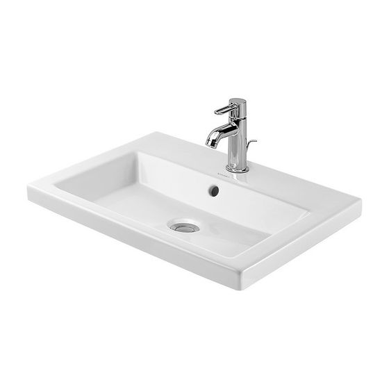 Duravit Design Classics Einbauwaschtisch 430x600x125mm, Weiß Hochglanz, mit HLB/Überlauf, 1 HL, Einbau von oben
