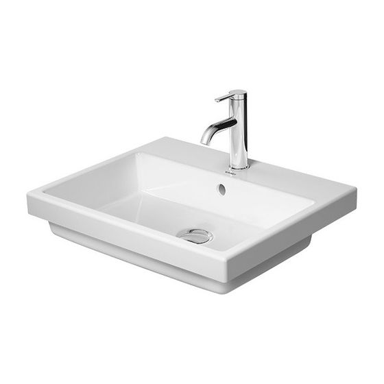 Duravit Vero Air Einbauwaschtisch 455x550x165mm, Weiß Hochglanz, mit HLB, mit Überlauf, Einbau von oben