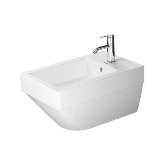 Duravit Vero Air Wandbidet 570x370x300mm Weiß Hochglanz, WonderGliss, 1 HL, HLB, Überlauf, verdeckter Befestigung