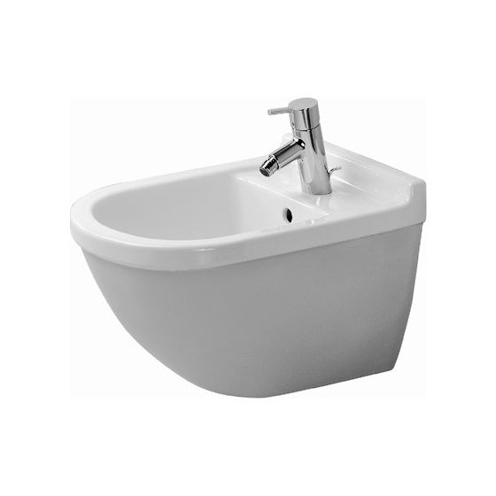 Duravit Starck 3 Wandbidet 540x365x335mm Weiß Hochglanz, WonderGliss, 1 HL, HLB, Überlauf, verdeckte Befestigung
