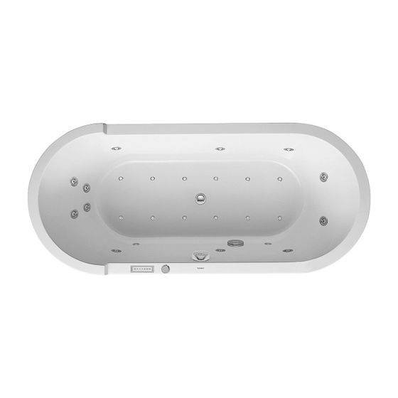 Duravit Starck Wannen Whirlwanne Oval, Einbau, 800x1800x520mm Combi-System E, 2 Rückenschrägen, 170l, Innen 460mm Weiß glänzend
