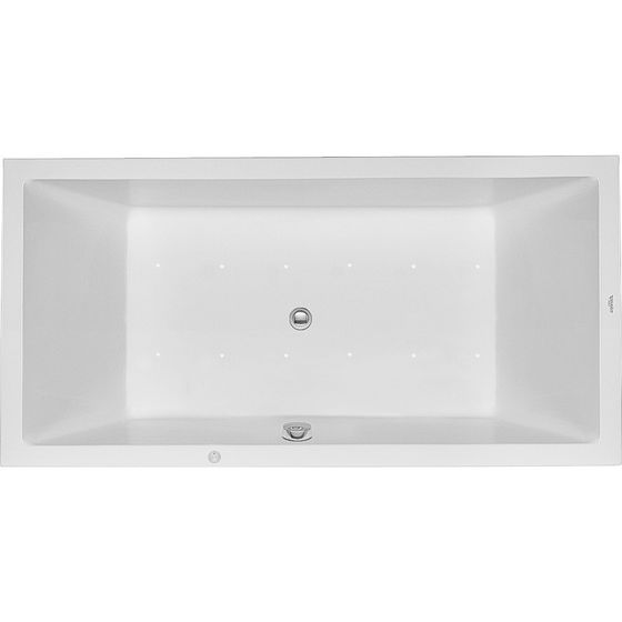 Duravit Starck Wannen Whirlwanne rechteckig Einbau, 900x1800x485mm Air-System, 2 Rückenschrägen, 252l, Innen 460mm Weiß glänzend