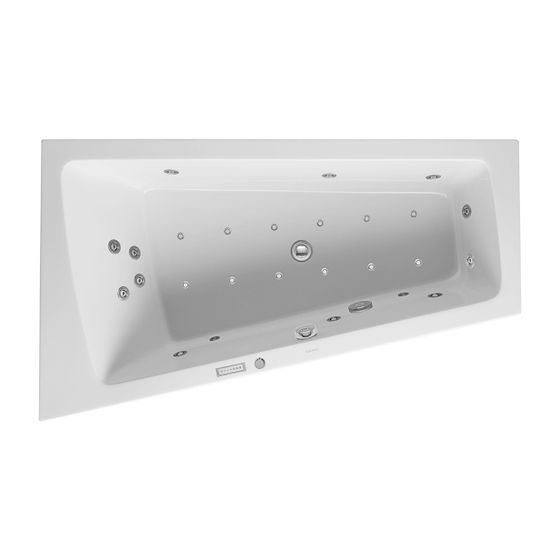 Duravit Paiova Whirlwanne Trapezförmig Einbau, Ecke L, 1000x1700x485mm Combi-System E, 1 RS, 180l, Innen 460mm Weiß glänzend