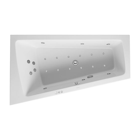Duravit Paiova Whirlwanne Trapezförmig Einbau, Ecke L, 1000x1700x485mm Combi-System P, 1 RS, 180l, Innen 460mm Weiß glänzend