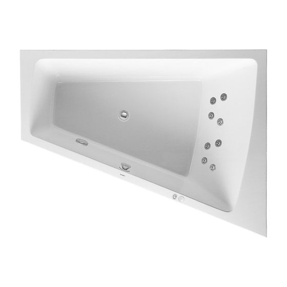Duravit Paiova Whirlwanne Trapezförmig, Einbau, Ecke R 1300x1700x485mm, Jet-System, 1 RS, 235l, Innen 460mm, Weiß glänzend