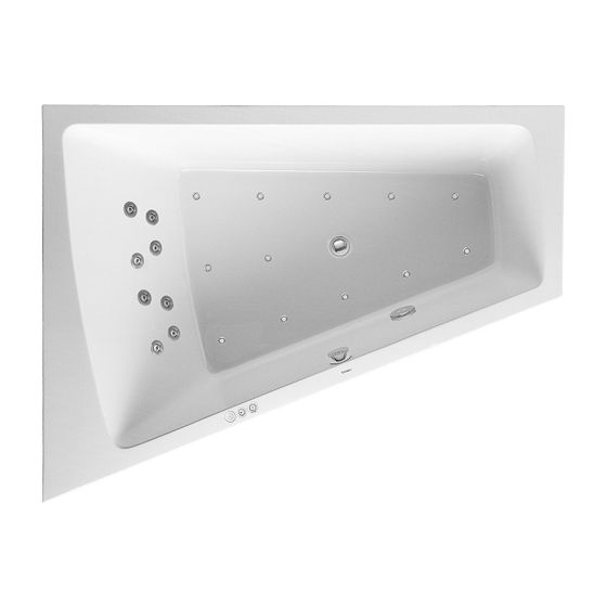 Duravit Paiova Whirlwanne Trapezförmig Einbau, Ecke L, 1400x1800x485mm Combi-System P, 1 RS, 315l, Innen 460mm Weiß glänzend