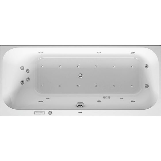 Duravit Happy D.2 Plus Whirlwanne rechteckig, Einbau, 750x1700x480mm Combi-System E, 1 RS L, 180l, Innen 460mm Weiß glänzend