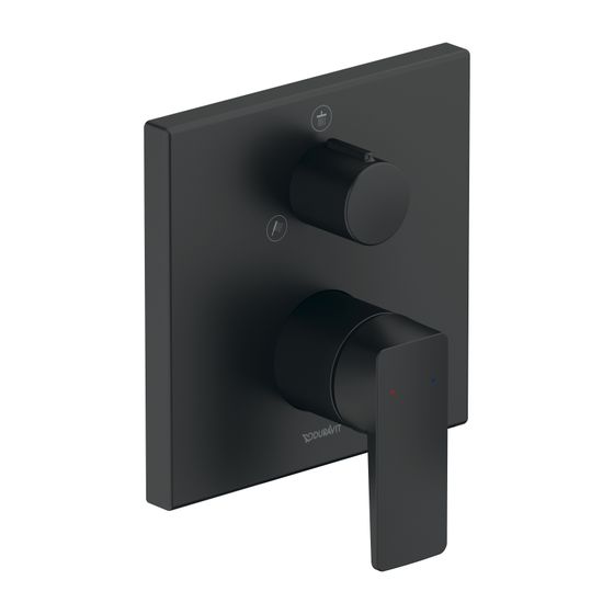 Duravit Manhattan Einhebel-Brausemischer Unterputz, Anzahl Verbraucher 2, Mattschwarz, Kopf-/Handbrause, Rosette eckig 150x173mm