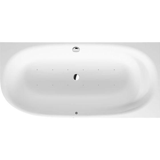 Duravit Cape Cod Whirlwanne Halbrund, Ecke R, 900x1900x510mm, Air-System, 1 Rückenschräge, 205l, Innen 485mm, Mattweiß
