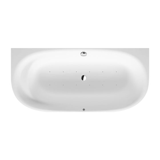 Duravit Cape Cod Whirlwanne Halbrund, Vorwand, 900x1900x510mm, Air-System, 1 Rückenschräge, 205l, Innen 485mm, Mattweiß