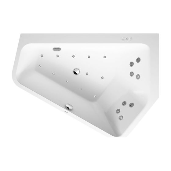 Duravit Paiova Whirlwanne 5 Fünfeck Einbau Ecke R 1300x1770x460mm Combi-System P 2 RSn 205l Innen 440mm Weiß glänzend
