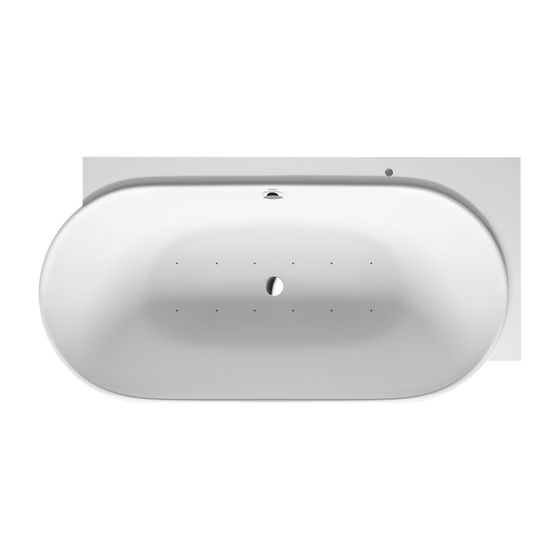 Duravit Luv Whirlwanne Oval, Ecke R, 950x1850x610mm, Air-System, 2 Rückenschrägen, 252l, Innen 460mm, Mattweiß