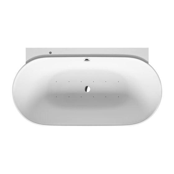 Duravit Luv Whirlwanne Oval, Vorwand, 950x1800x610mm, Air-System, 2 Rückenschrägen, 252l, Innen 460mm, Mattweiß