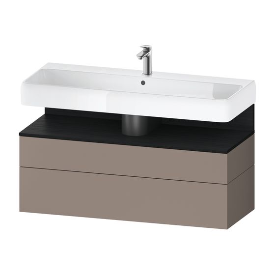 Duravit Qatego Waschtischunterbau wandh 470x1190x590mm Basalt Matt/Eiche Mattschwarz Grifflos 1 AZ/SK, QA4396016430000