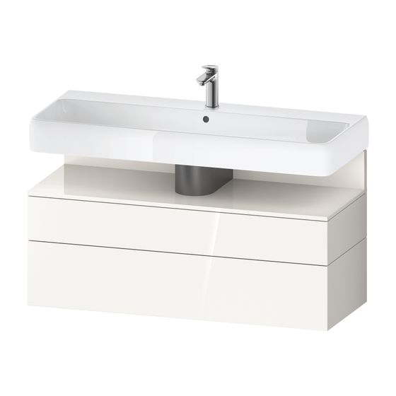 Duravit Qatego Waschtischunterbau wandh 470x1190x590mm Weiß Hochglanz/Weiß Hochglanz Grifflos 1 AZ/SK, QA4396022220000