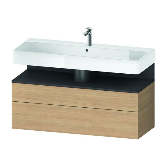 Duravit Qatego Waschtischunterbau wandh 470x1190x590mm Natur Eiche Matt/Graphit Matt Grifflos 1 AZ/SK, QA4396049300010